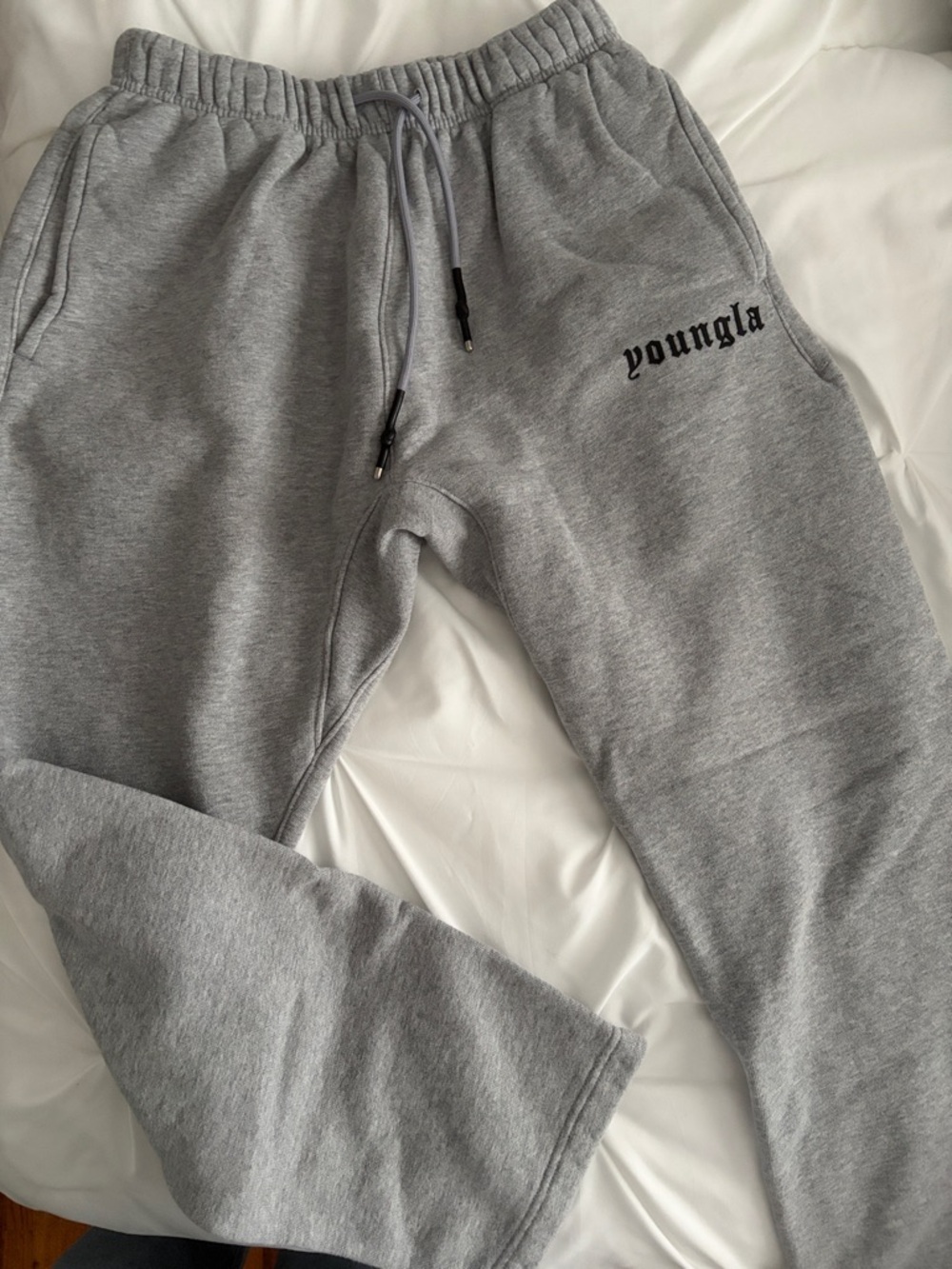 YoungLA Gray Athletic Fleece Joggers with Logo